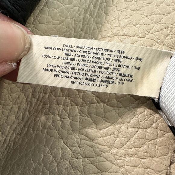 Kate Spade Southport Avenue Carmen Convertible Pebble Leather Beige & Black - Picture 8 of 10